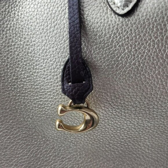 Coach Gold Metallic Leather Tote Bag Purse Wallet Logo Pouch - Picture 13 of 14